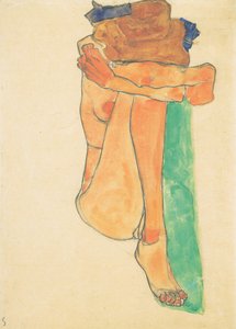 緑の布張りの女性ヌード